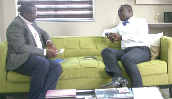 Mr Mike Nyinaku (right), CEO, BEIGE Group, speaking to Mr Samuuel Doe Ablodeppey of the Graphic Group Mr Mike Nyinaku (right), CEO, BEIGE Group, speaking to Mr Samuuel Doe Ablodeppey of the Graphic Group