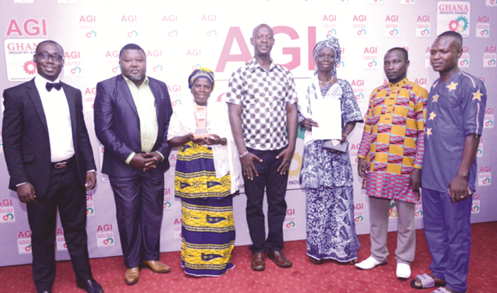 Some official of the company with some representatives from the shea butter village after the awards ceremony. Some official of the company with some representatives from the shea butter village after the awards ceremony.