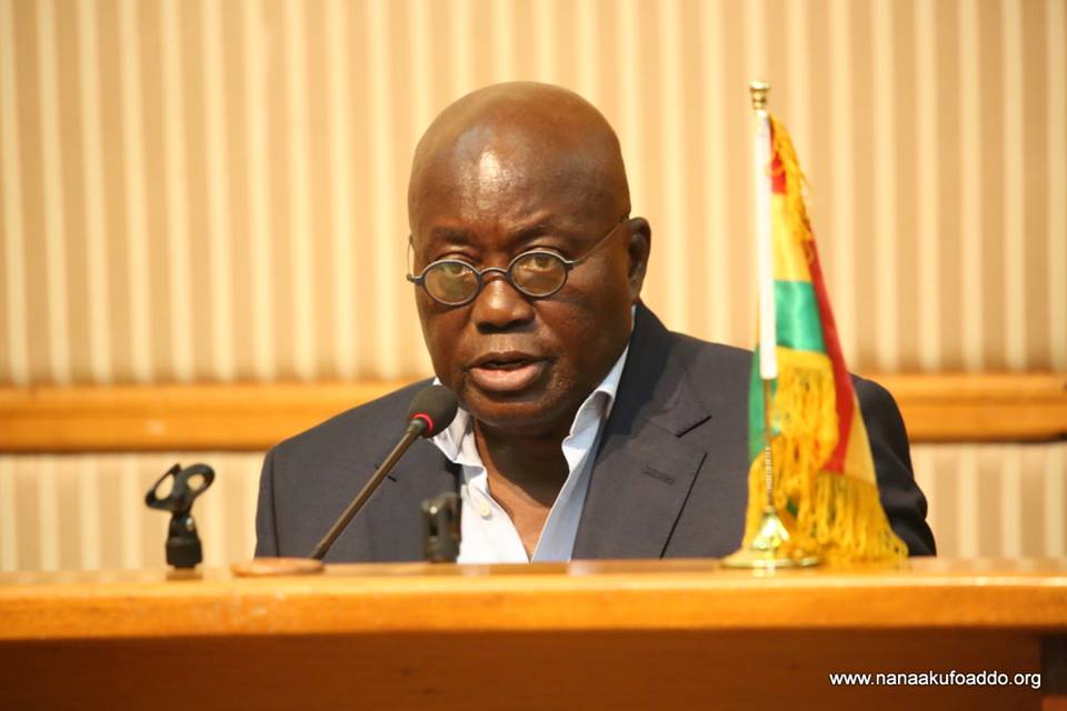 Nana Addo speaking at the inauguration of the Transition Team on Sunday Nana Addo speaking at the inauguration of the Transition Team on Sunday