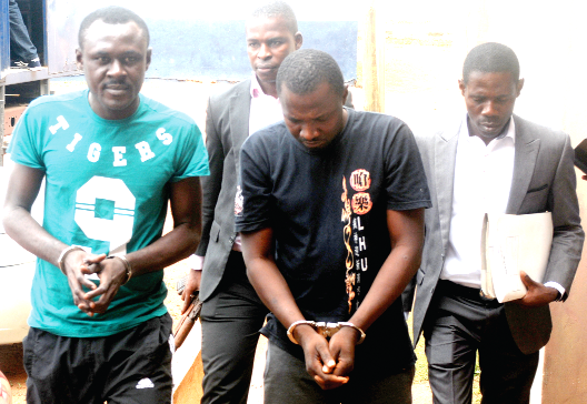 Flashback: The three accused persons being led out of the court premises Flashback: The three accused persons being led out of the court premises
