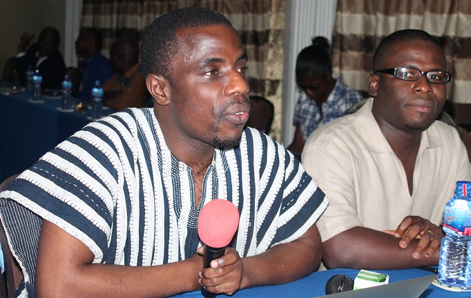 Mr George Osei Bimpeh (left), Country Director of SEND Ghana. With him is Mr Leonard Shang-Quartey, Policy Analyst at ISODEC. PICTURE: MAXWELL OCLOO
