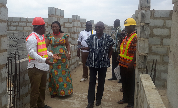  Franklin Anku, the MCE for La Nkwantanang, inspecting some development projects in the municipality