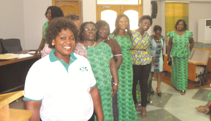 Mrs Rosemary Adjei (left), the new President for National Forestry Ladies Commission Association, with the newly elected executive. Picture: ESTHER ADJEI Mrs Rosemary Adjei (left), the new President for National Forestry Ladies Commission Association, with the newly elected executive. Picture: ESTHER ADJEI