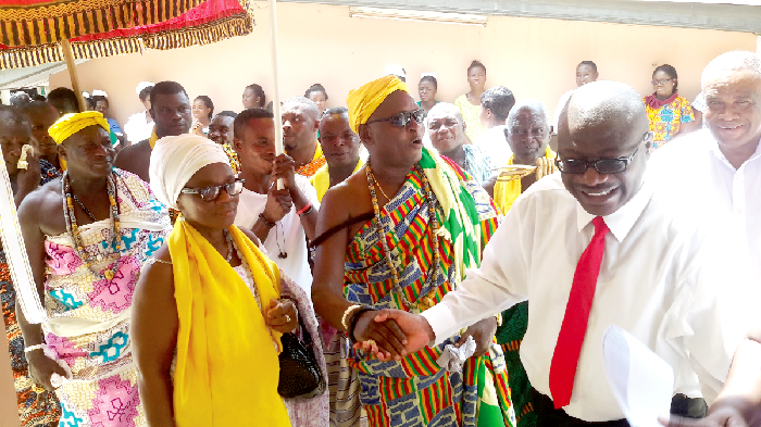 Dr Patrick Amo-Mensah (right) leading Nii Ashalley into the new ward Dr Patrick Amo-Mensah (right) leading Nii Ashalley into the new ward