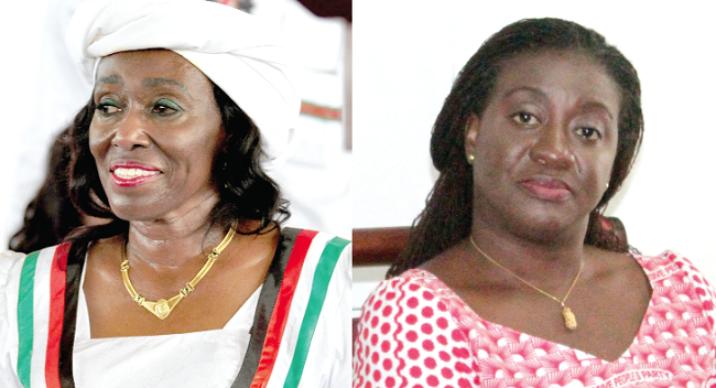 Mrs Nana Konadu Agyeman Rawlings, the presidential candidate of the National Democratic Party(Right) and • Ms Brigitte Dzogbenuku, the running mate to the presidential candidate of the Progressive People’s Party Low participation of women in politics: What is holding them back?