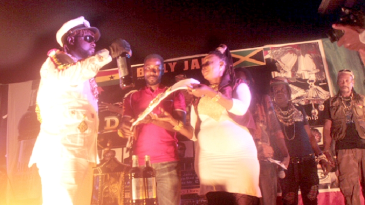 Billy Jane(right) Dancehall King & Queen contest at La Beach