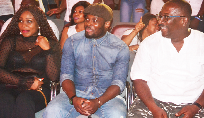 Michael Essien (middle) enjoyed the show   Michael Essien (middle) enjoyed the show