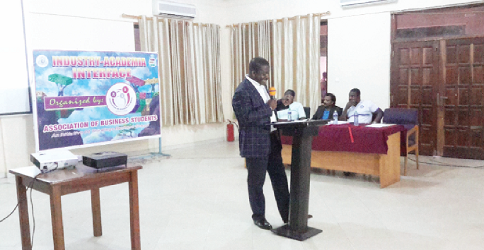 Mr Fiifi Simpson addressing the students Mr Fiifi Simpson addressing the students