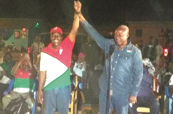 President Mahama introducing Mr Alban Bagbin at a rally at Nadowli President Mahama introducing Mr Alban Bagbin at a rally at Nadowli