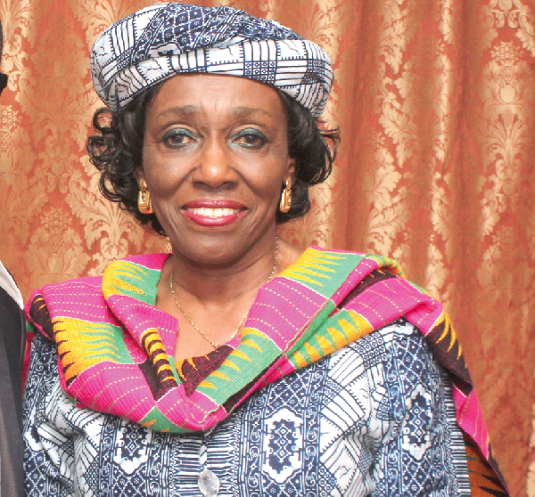 Nana Konadu Agyemang Rawlings (left) presenting a book titled ‘Women of distinction, Ghana’ to the Executive Director of W3, Miss Winnifred Selby Nana Konadu Agyemang Rawlings (left) presenting a book titled ‘Women of distinction, Ghana’ to the Executive Director of W3, Miss Winnifred Selby