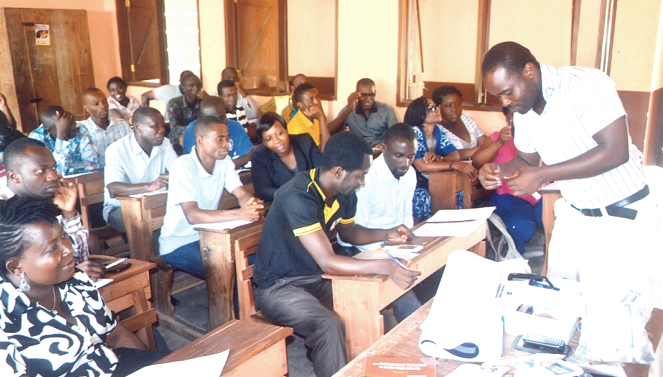 Some of the teachers going through a practical demonstration during the capacity-building workshop Some of the teachers going through a practical demonstration during the capacity-building workshop