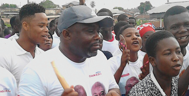 Nenyi George Andah and some of the youth during the keepfit exercise Hard work will guarantee NPP victory — George Andah