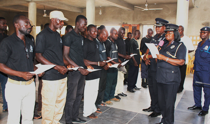 ACP Mrs Habiba Twumasi Sarpong (right) swearing in the members of the Neighbourhood Watch Committee ACP Mrs Habiba Twumasi Sarpong (right) swearing in the members of the Neighbourhood Watch Committee