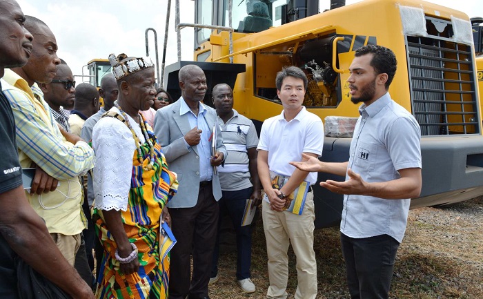 Mr David Rozand (right) explaining the functions of the machine to some clients of the company. Second right is a representative of Sinomach. Picture: DELLA RUSSEL Mr David Rozand (right) explaining the functions of the machine to some clients of the company. Second right is a representative of Sinomach. Picture: DELLA RUSSEL