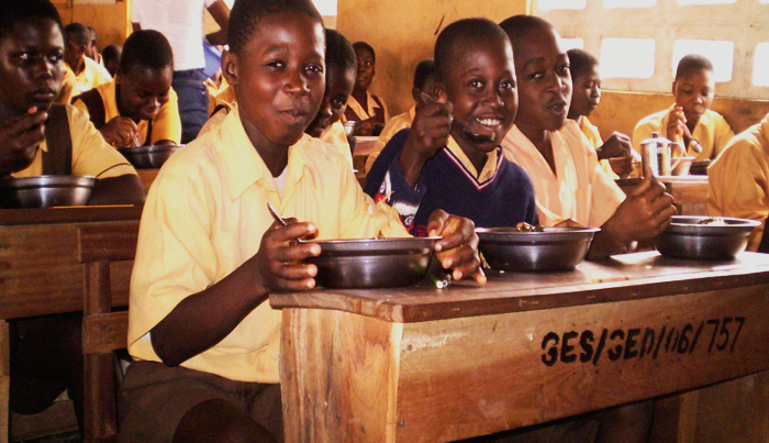 Pupils enjoying their meals Pupils enjoying their meals