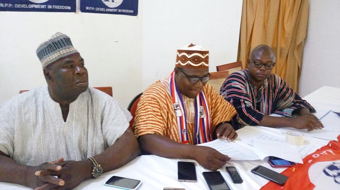 Mr Mohammed Abdul-Kudus (middle) speaking at the press conference. With him are Mr Bugri Naabu (left) and Mr Sule Salifu, the NPP Northern Regional Secretary. Picture: SAMUEL DUODU Mr Mohammed Abdul-Kudus (middle) speaking at the press conference. With him are Mr Bugri Naabu (left) and Mr Sule Salifu, the NPP Northern Regional Secretary. Picture: SAMUEL DUODU