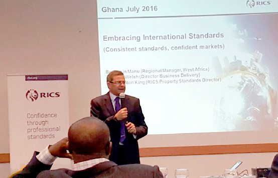 Mr Petrer Bolton King, Global Property Standards Director, making his presentations Mr Petrer Bolton King, Global Property Standards Director, making his presentations