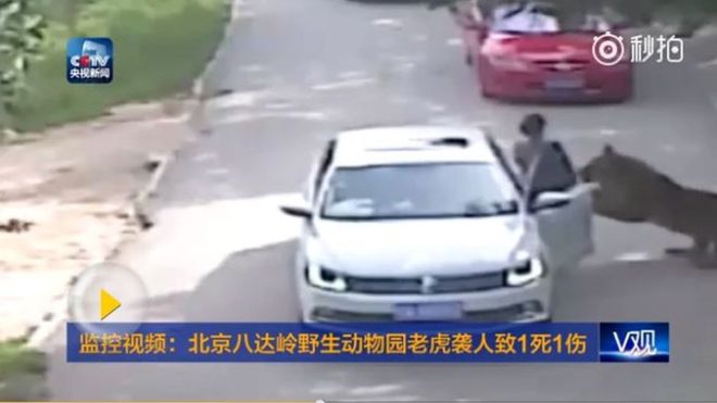Chinese television showed footage of the incident Chinese television showed footage of the incident