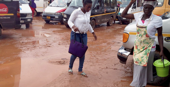 Decorbuild Lorry Park  in Madina in bad condition