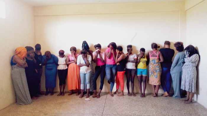 Suspected commercial sex workers at the Taifa Police Station Suspected commercial sex workers at the Taifa Police Station