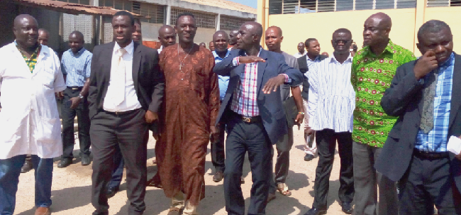 The Managing Director of the ISTC, Mr Samuel Nuamah Donkor, conducting members of the Parliamentary Select Committee on Transport round the company The Managing Director of the ISTC, Mr Samuel Nuamah Donkor, conducting members of the Parliamentary Select Committee on Transport round the company