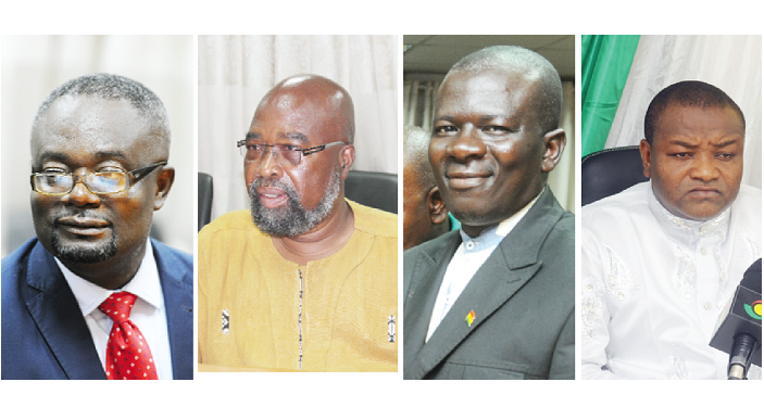 Mr Kofi Akpaloo — IPP, Dr Henry Lartey —GCPP, Nana Agyenim Boateng — UFP and Mr Hasan Ayariga — APC