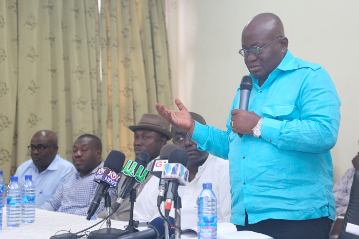  Nana Akufo-Addo (right) addressing the CLOGSAG members