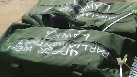 Some of the materials for the Parliamentary election which arrived in Wa on Saturday