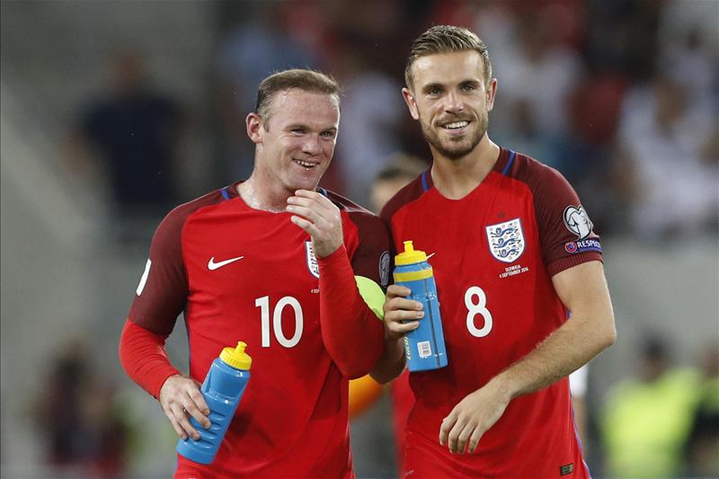 Wayne Rooney and Jordan Henderson Wayne Rooney and Jordan Henderson