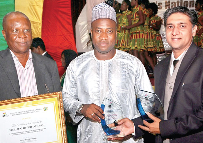The Platinum awards were presented to Mr Arun Patil (right), Mr Chris-Arcmann Ackummey (left) and Mr Murtala Mohammed, the Deputy Minister of Trade and Industry The Platinum awards were presented to Mr Arun Patil (right), Mr Chris-Arcmann Ackummey (left) and Mr Murtala Mohammed, the Deputy Minister of Trade and Industry