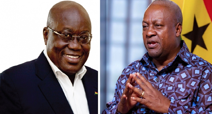 Nana Addo (Left) and President John Mahama