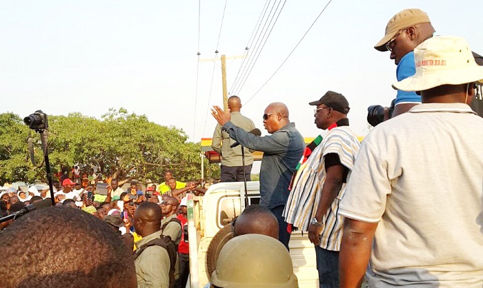 President Mahama addressing party faithful at Wechiau