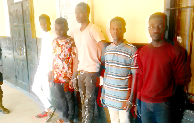 The suspects after they were arrested by the police