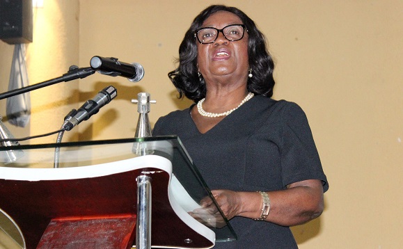 Chief Justice Georgina Theodora Wood delivering her speech.  Picture: BENEDICT OBUOBI