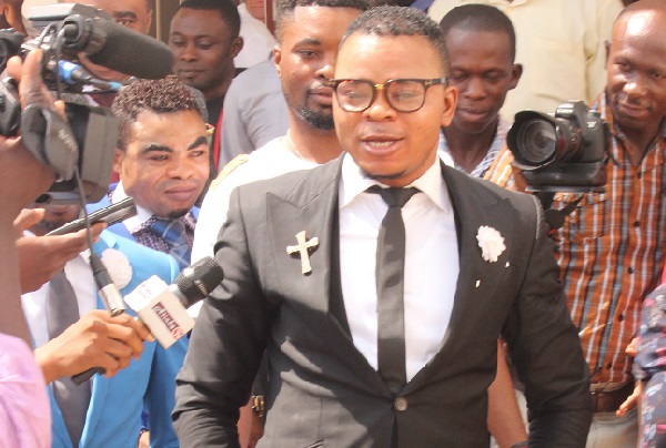 Bishop Daniel Obinim leaving the court premises after proceedings. Picture: NII MARTEY M. BOTCHWAY