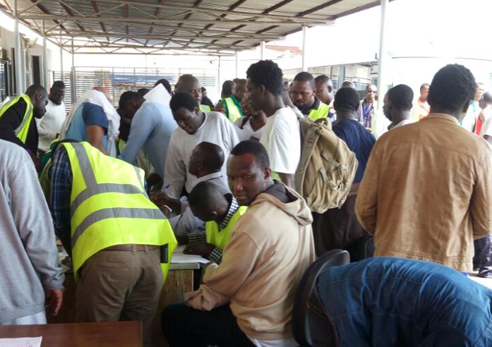 Some of the deportees at the Kotoka International Airport in Accra  Some of the deportees at the Kotoka International Airport in Accra