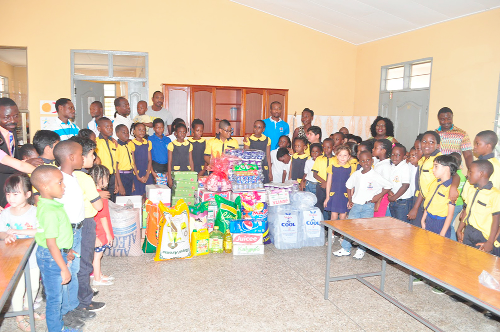 A group photograph of children of the Datus Grand Montessori and Don Bosco Child Protection Centre