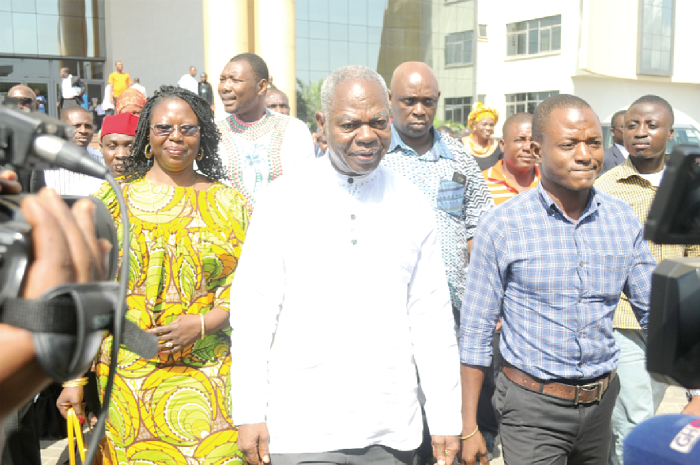 Dr Edward Mahama and other leading members of the PNC leaving the court premises yesterday. Dr Edward Mahama and other leading members of the PNC leaving the court premises yesterday.