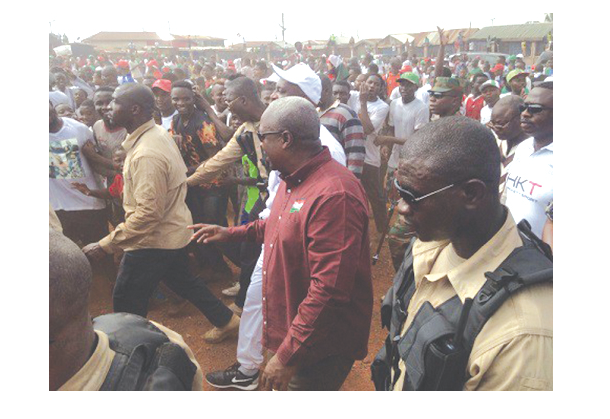 President Mahama during the health walk. Picture: EMMANUEL BAAH President Mahama during the health walk. Picture: EMMANUEL BAAH