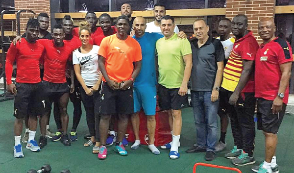 Black Stars coach Avram Grant (3rd from right) poses with his technical staff and some of his players at the team’s training camp in Dubai Black Stars coach Avram Grant (3rd from right) poses with his technical staff and some of his players at the team’s training camp in Dubai