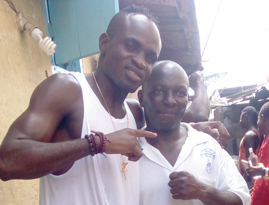 Nana Yaw Konadu (right) in a pose with Game Boy Nana Yaw Konadu (right) in a pose with Game Boy