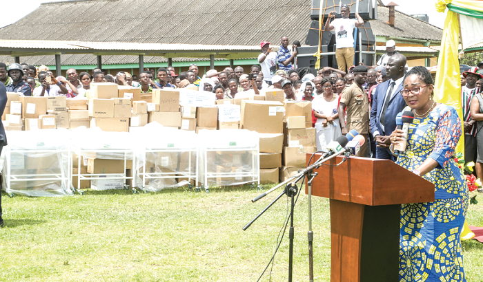 First Lady Mrs Lordina Mahama speaking at the ceremony