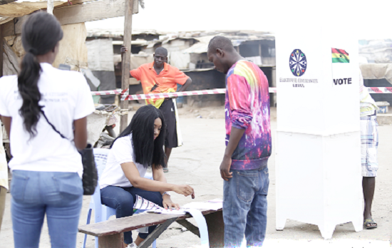 Sandra educating some first time voters Sandra educating some first time voters