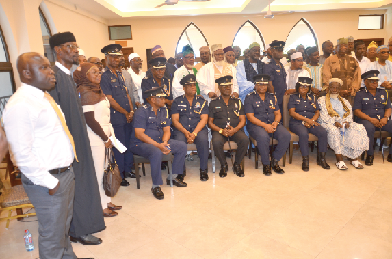 • Mr John Kudalor (right) and Sheikh Dr Osman Nuhu Sharubutu with the other Muslim leaders after the interaction • Mr John Kudalor (right) and Sheikh Dr Osman Nuhu Sharubutu with the other Muslim leaders after the interaction