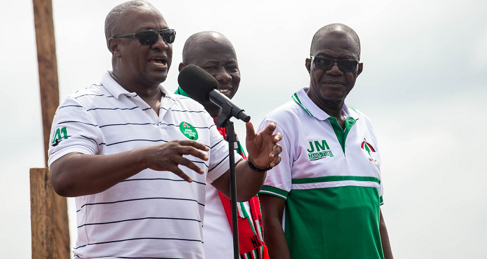 President John Mahama speaking at the rally 