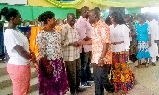 Some of the dignitaries congratulating members of the club