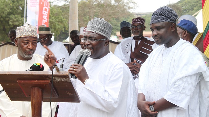 Dr Mahamudu Bawumia, NPP running mate for the 2016 general election, addressing the Muslims Picture: EDNA ADU-SERWAA