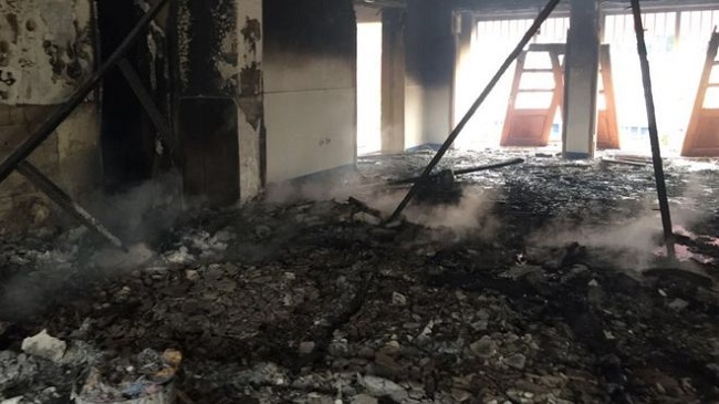 Burnt bodies have been recovered from the offices of the main opposition party