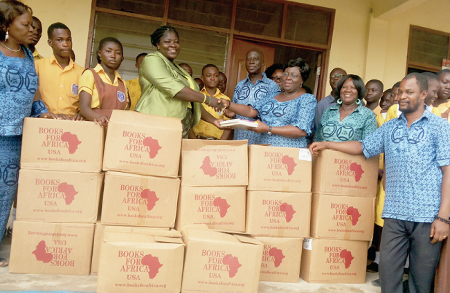The Accra West Council and Courts of the Knight and Ladies of Marshall of the Catholic Church have donated 17 packets of books to four schools in the Ga South Municipality Accra West Marshallans donate to Weija schools