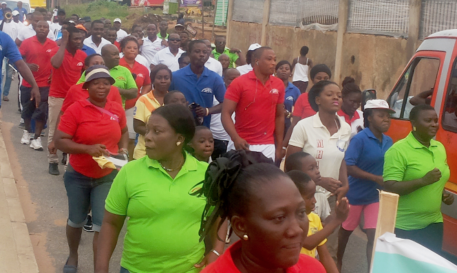 A section of the participants during the health walk Ga South targets GH¢4m in 2016
